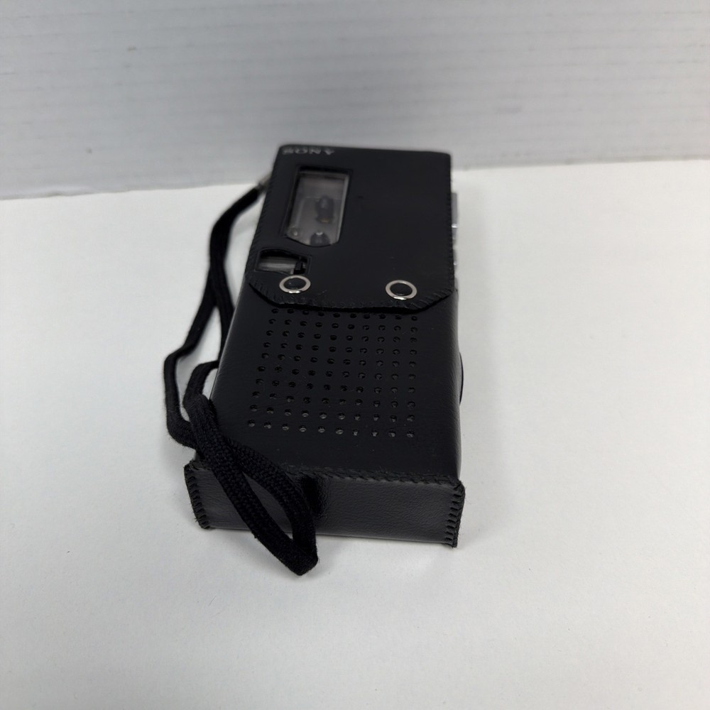 Sony Micro Cassette Recorder M-203 w/ Leather Case -Powers On NEEDS BELTS