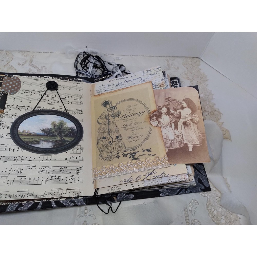 Old World Victorian Handmade Junk Journal Ephemera Interactive Keepsake Dangle