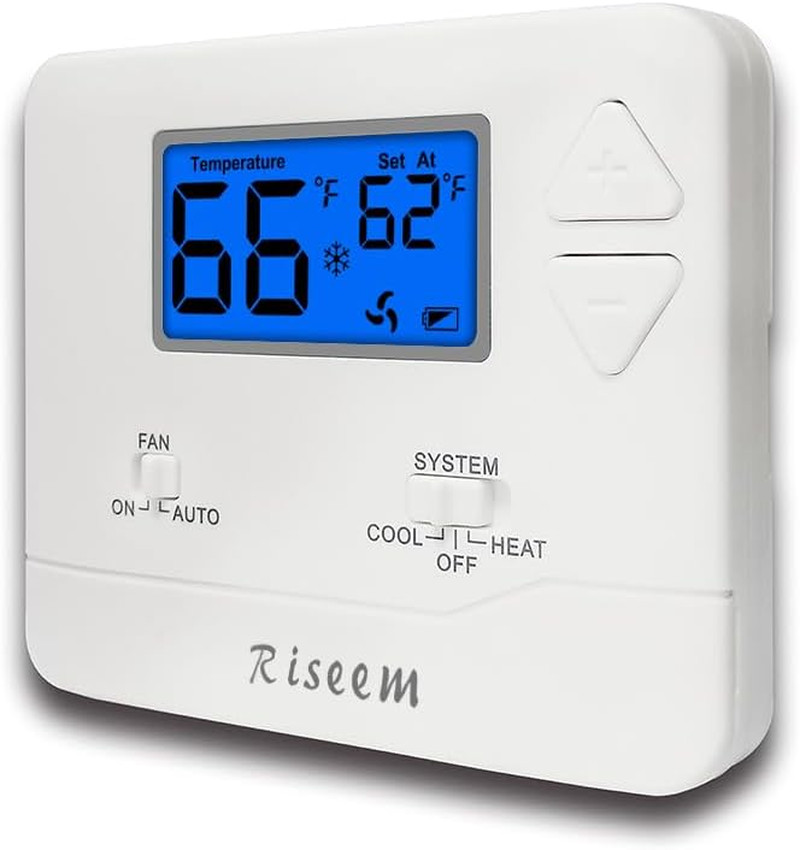 Non-Programmable Thermostat for Home Single-Stage Systems, 1 Heat/1 Cool, Easy D