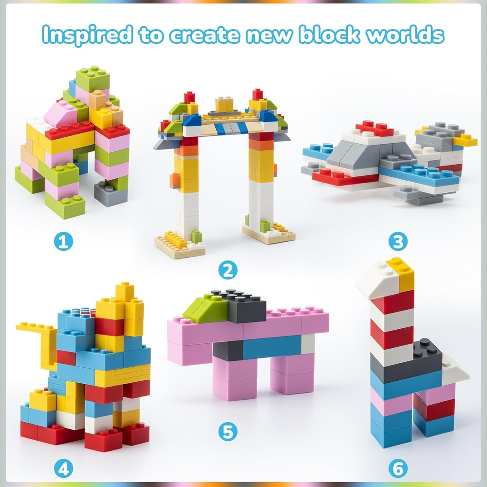 1500 Piece Building Bricks,Bulk Classic Building Blocks Basic Box Compatible wit