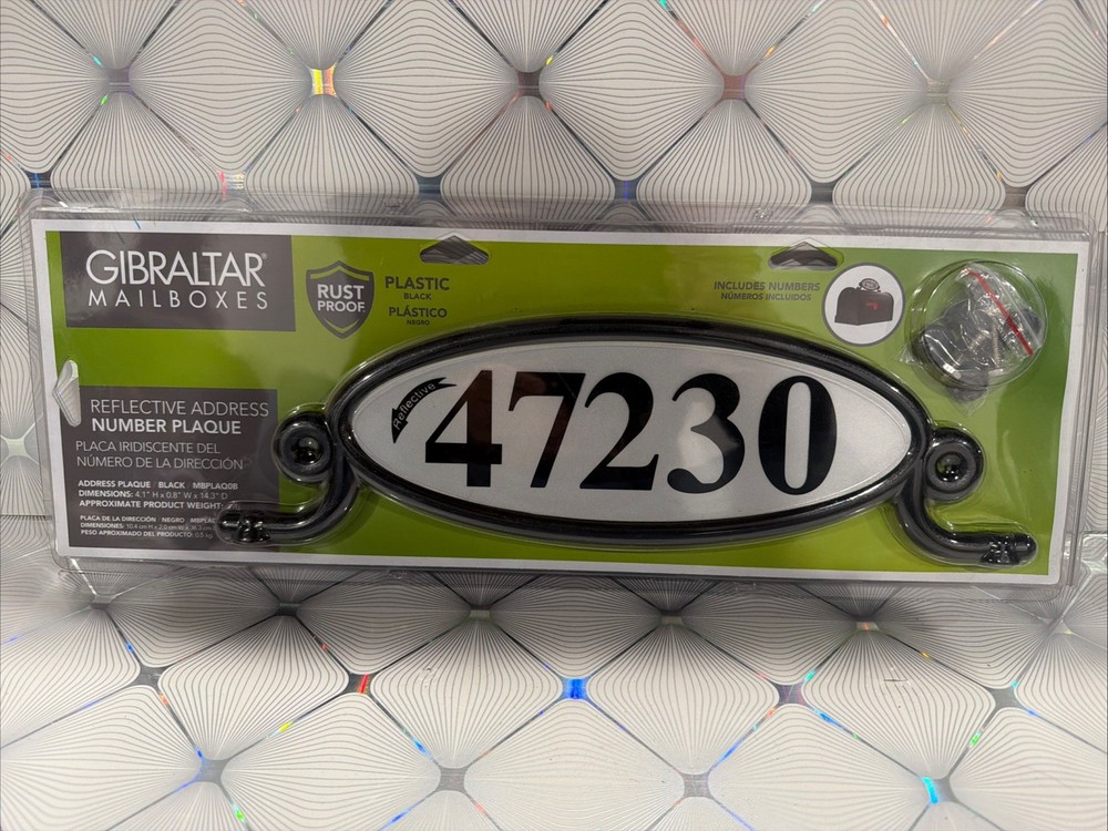 Gibraltar Mailboxes Black Mailbox Address Plaque