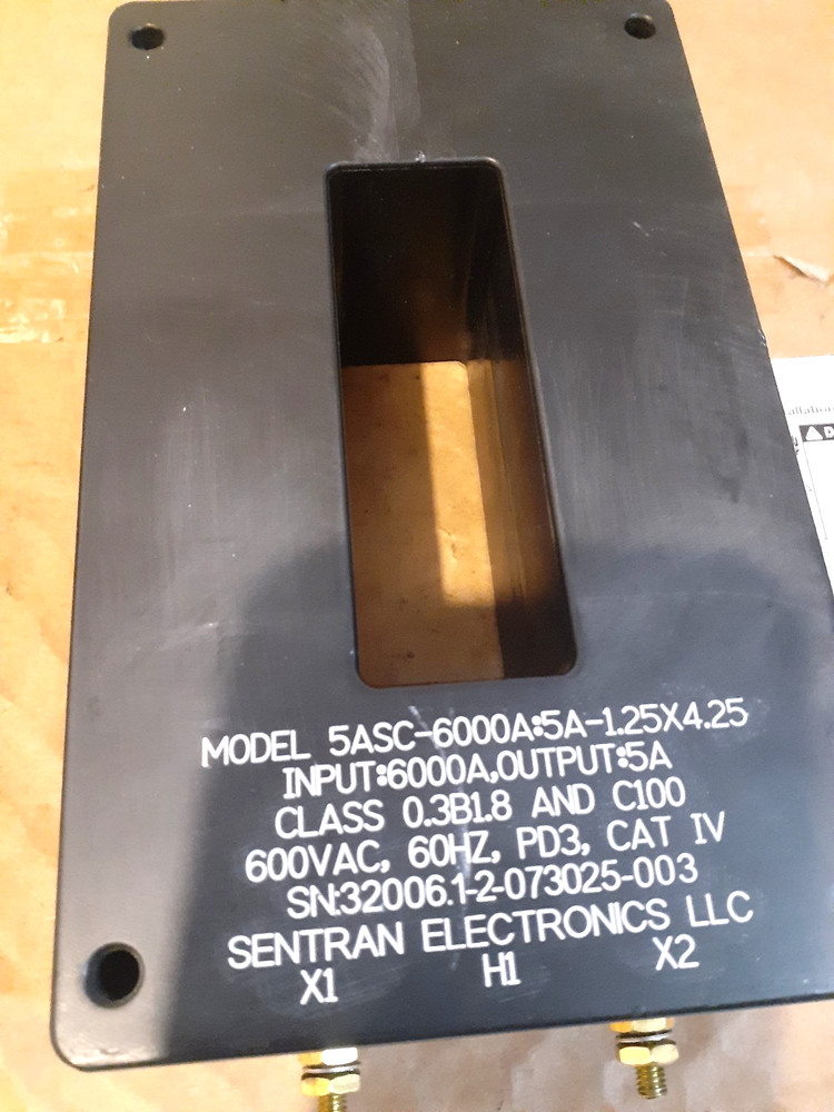 NEW SENTRAN ELECTRONICS 5ASC-6000A:5A-1.25X4.25 SPLIT CORE CURRENT TRANSFORMER