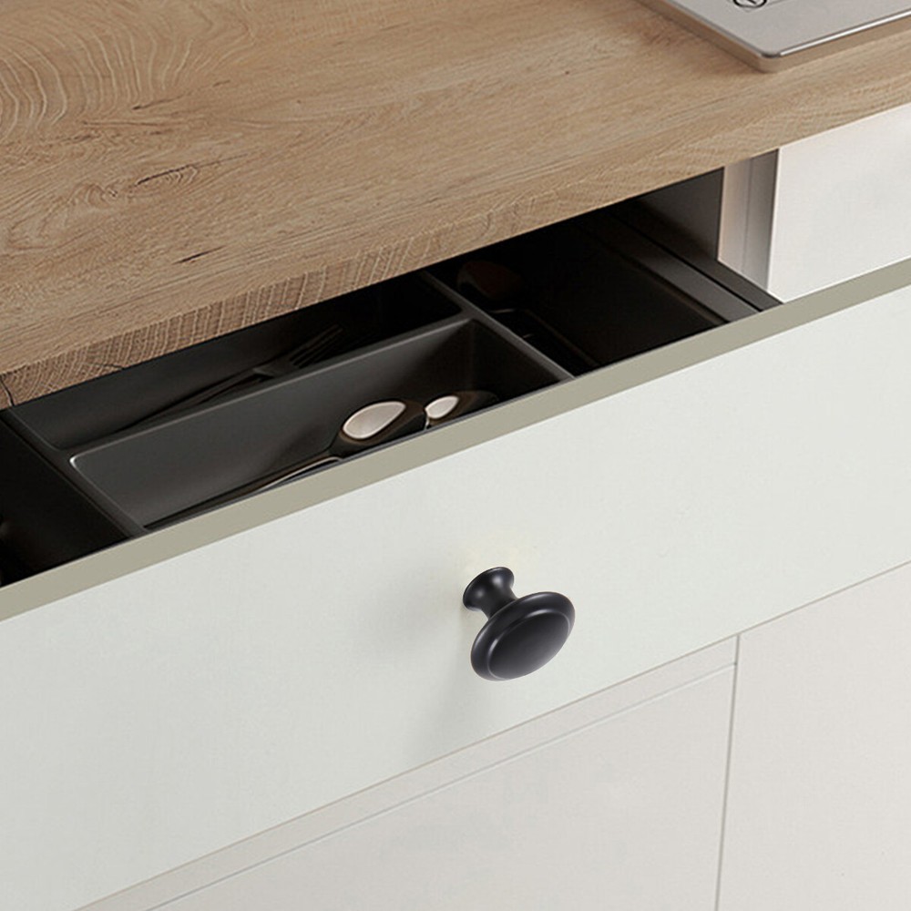 Lot of Kitchen Cabinet Knobs Hardware Drawer Cupboard Handle Pulls Black Round