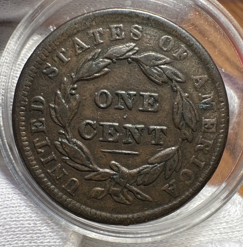 1838 Coronet Head Large Cent XF EF Extremely Fine