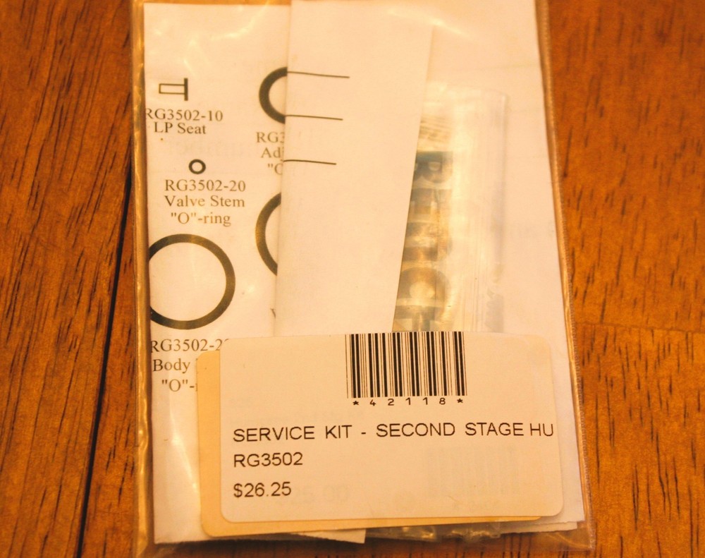 Dive Rite service kit scuba diving regulator RG 3502 second stage