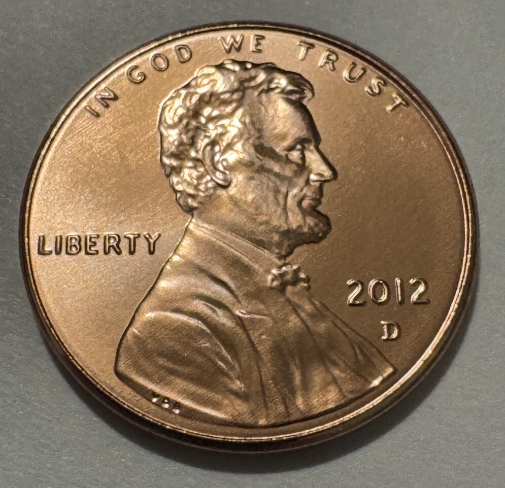 2012-D Lincoln Shield Penny Uncirculated from US Mint Set. Uncirculated BU