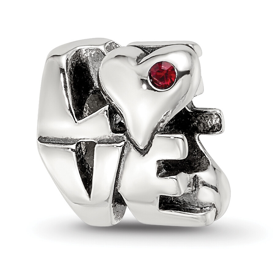 Silver Reflections Crystal LOVE Bead QRS3424