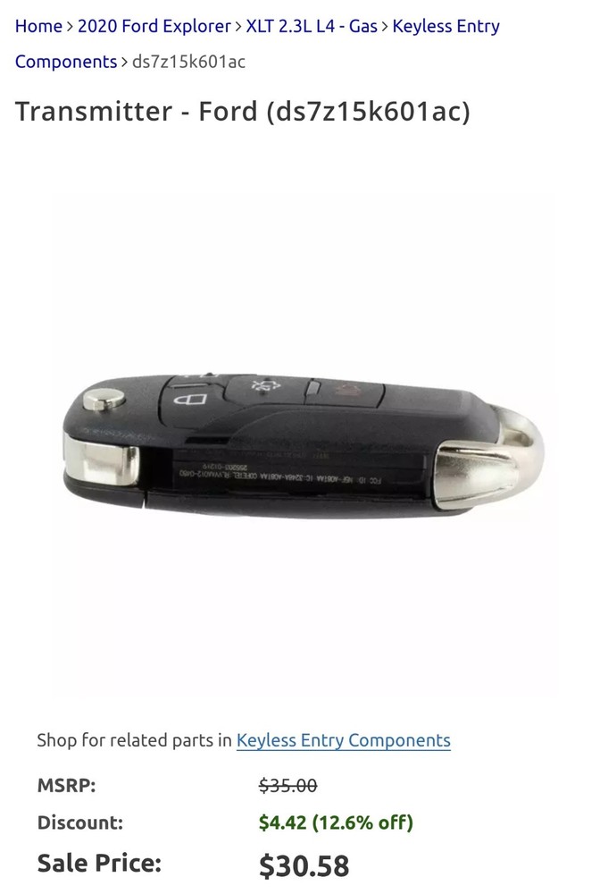 Genuine Ford Transmitter DS7Z-15K601-AC