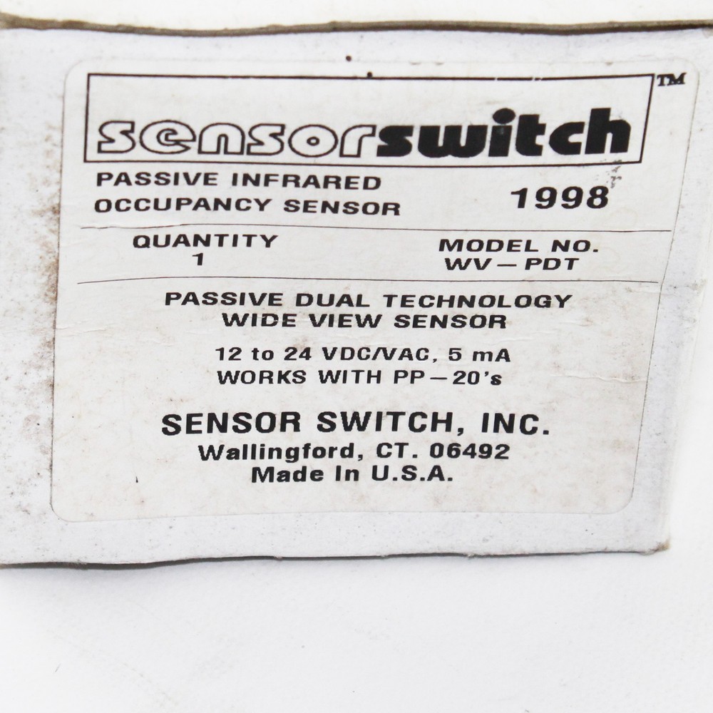 SENSOR SWITCH WV-PDT OCCUPANCY SENSOR PIR PDT PASSIVE DUAL TECHNOLOGY