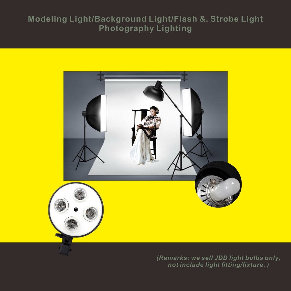 2 Pack Halogen JDD Photo Studio Strobe Modeling Light Bulb E26 110V-130V 250W