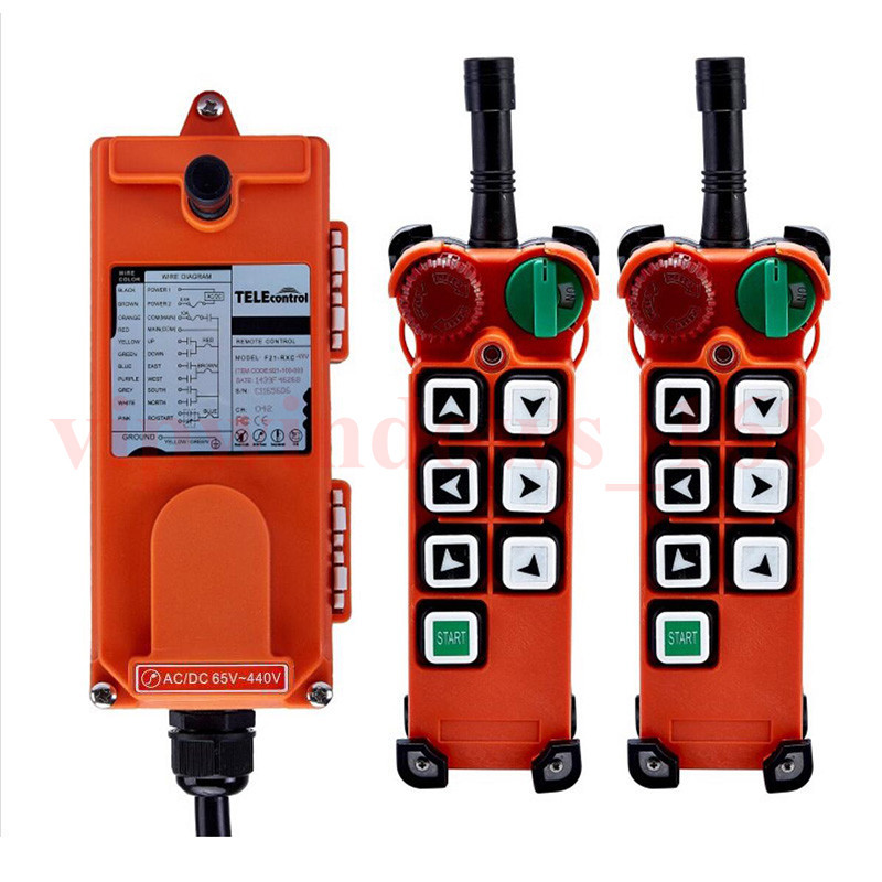 Industrial Wireless Crane Remote Control Transmitter Push Button Switch F21-E2