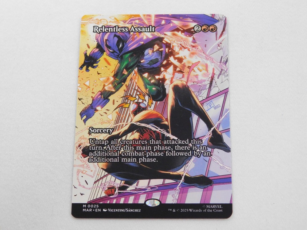 Relentless Assault Non-Foil Borderless Spider-Man Magic the Gathering