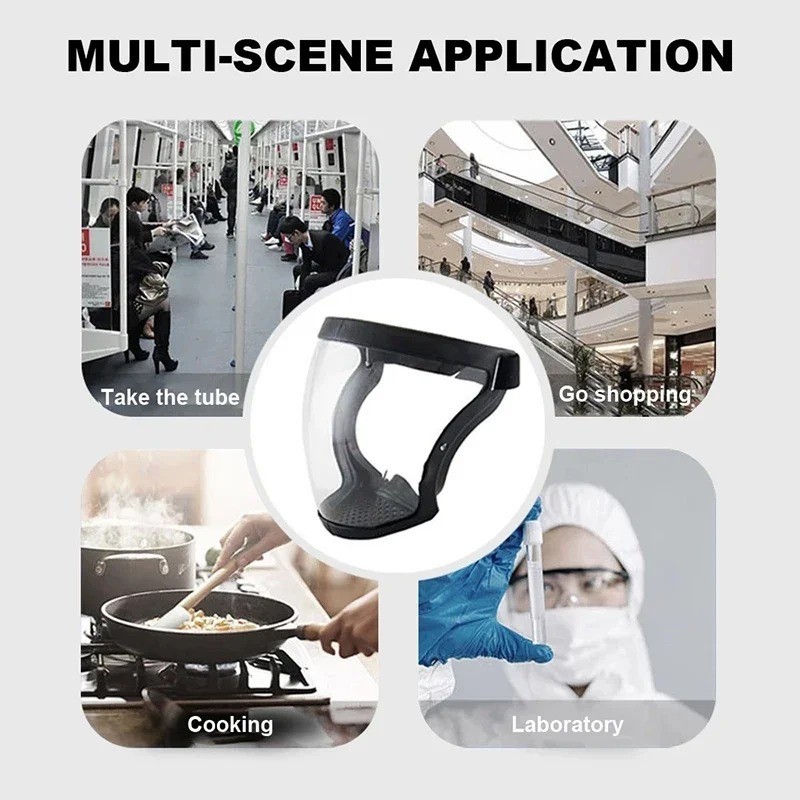 Transparent Face Shield Splashproof Protective Safety Mask for Work (2pcs set)