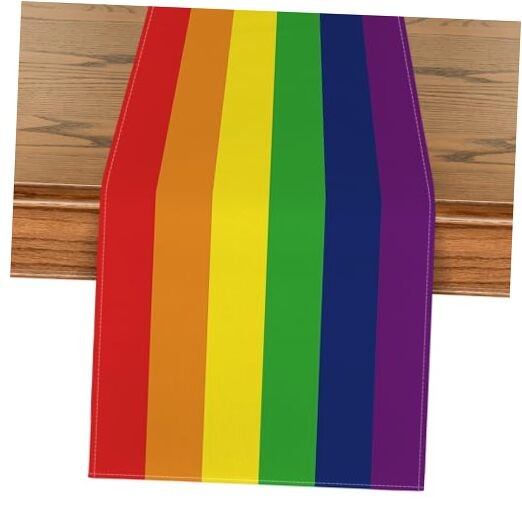 Rainbow Pride Day LGBT Table Runner, Kind 13" x 90", Table Runner Multi Color