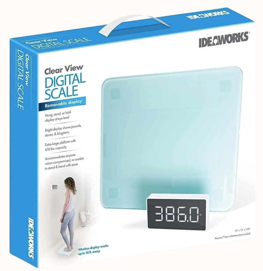 #Ideaworks Wireless Clear View Digital Scale with Removable Display