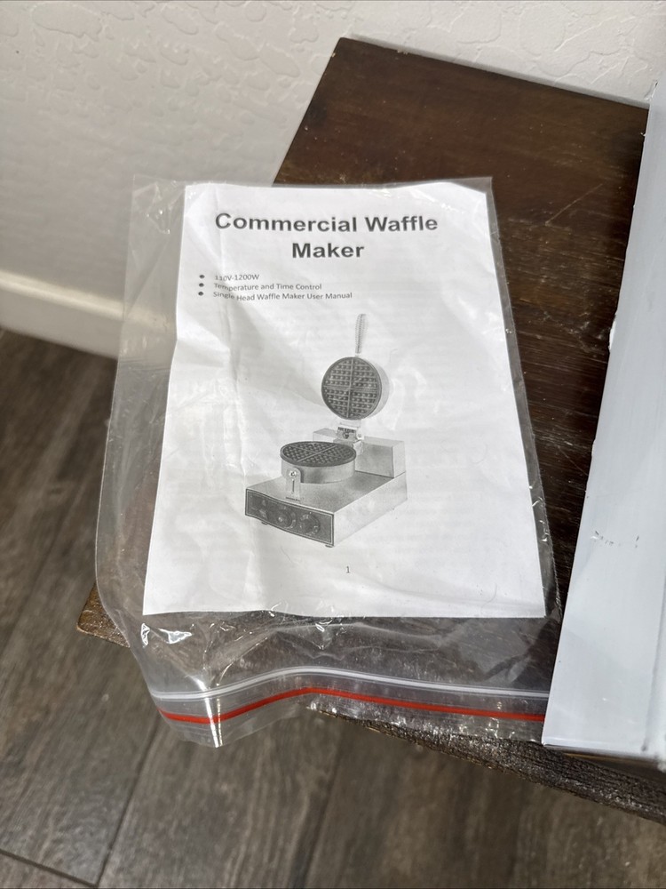 Commercial Round Waffle Maker with Non-Stick Plate New