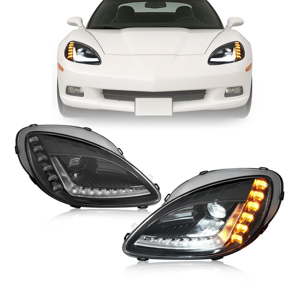 For Chevy Corvette C6 2005-13 LED Sequential Headlights Driver & Passenger Side