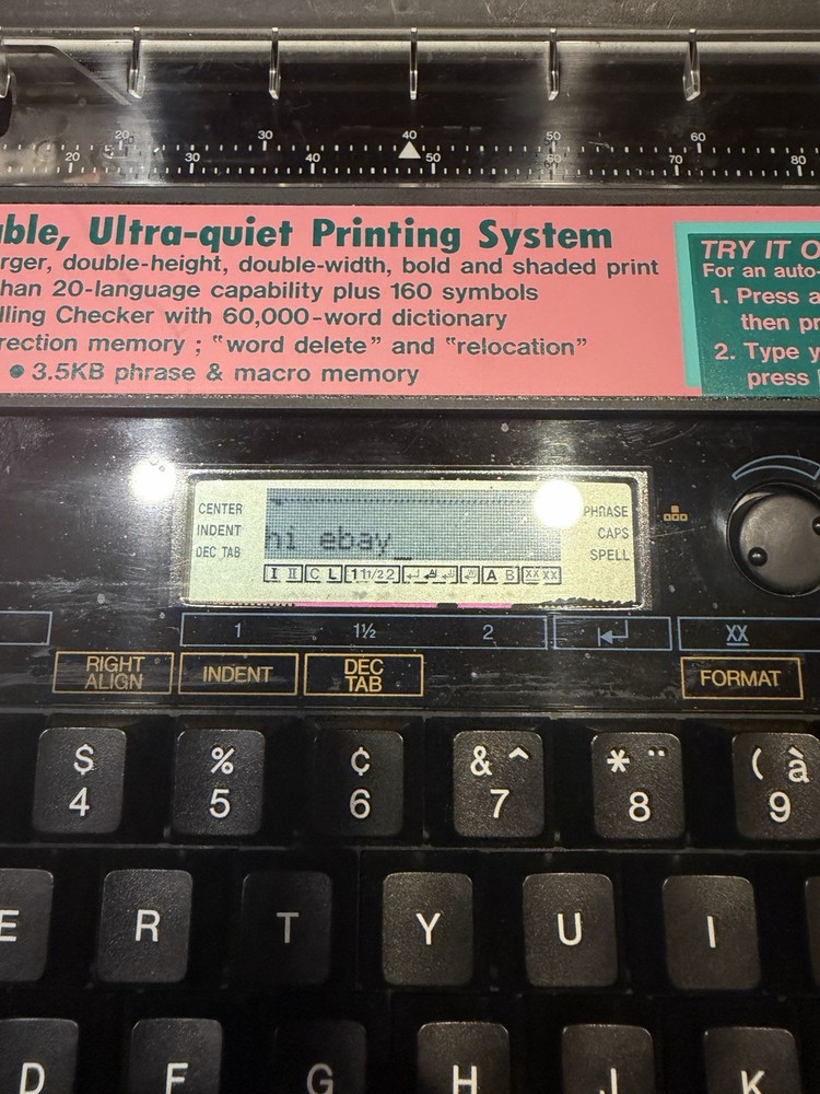 Canon Typestar 110 Electronic Typewriter with Case, Ribbon, Manuals
