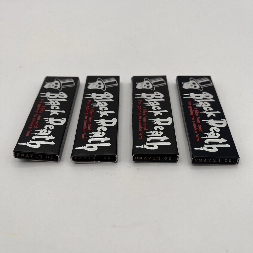 4 Pack Black Death Vodka Slash Cigarette Rolling Papers 50 Sheets NEW RARE