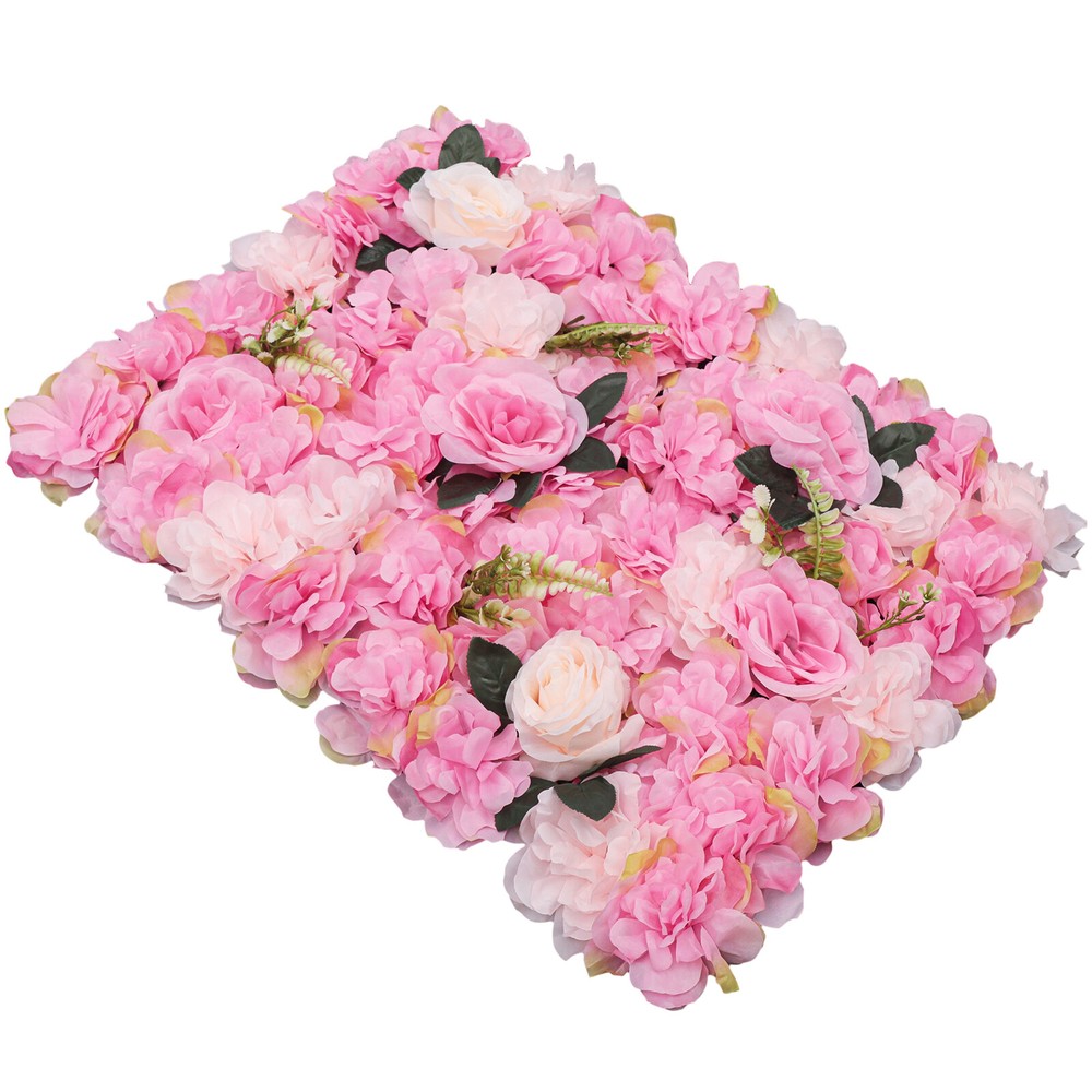 12Pcs Artificial Flower Wall Panel Silk Dahlia Rose Backdrop Party Wedding Decor