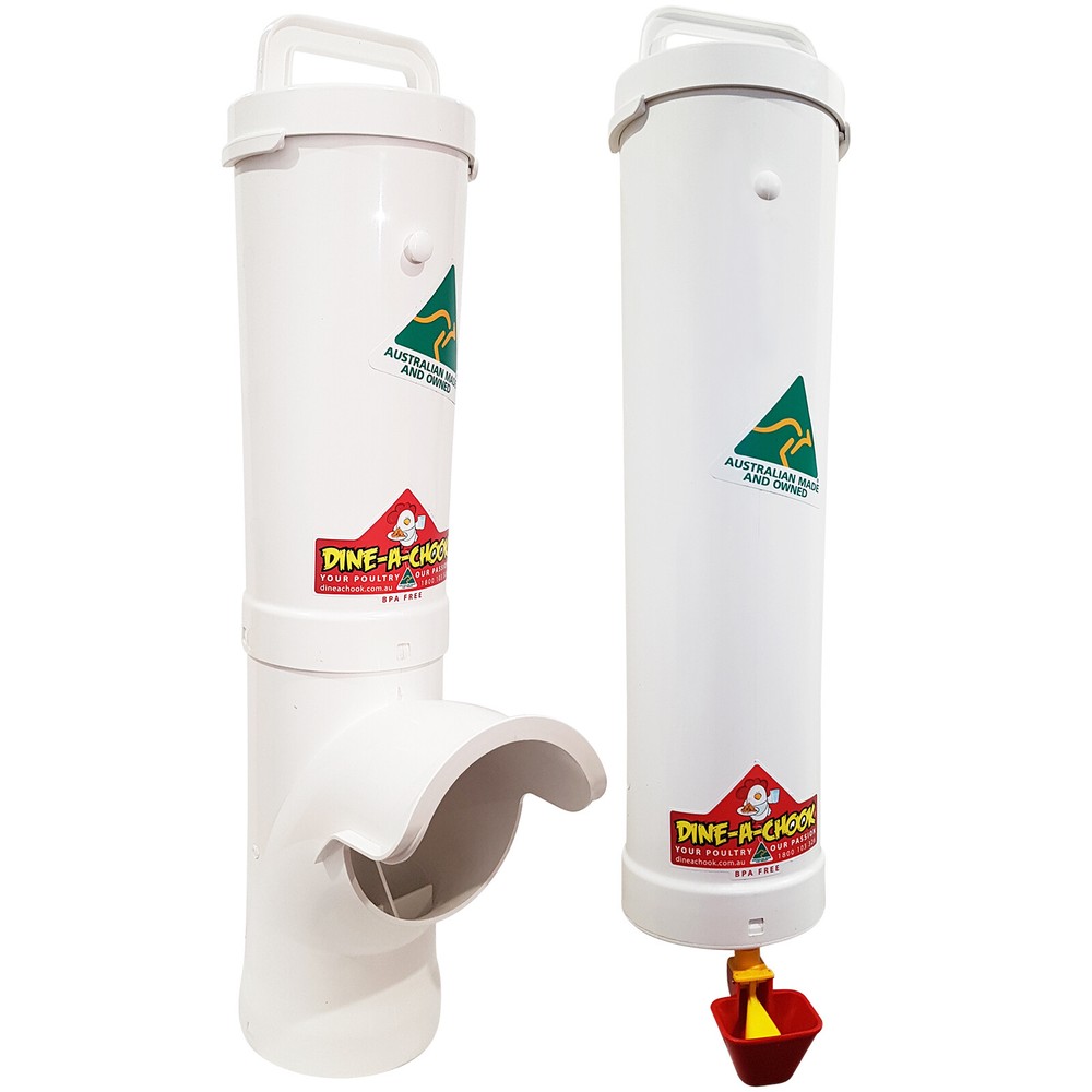DINE A CHOOK Chicken Feeder & Drinker Set / Poultry Coop - Chook Waterer