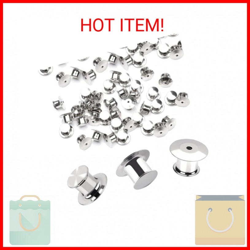 30 Pieces Metal Pin Backs Locking Pin Keepers Locking Clasp