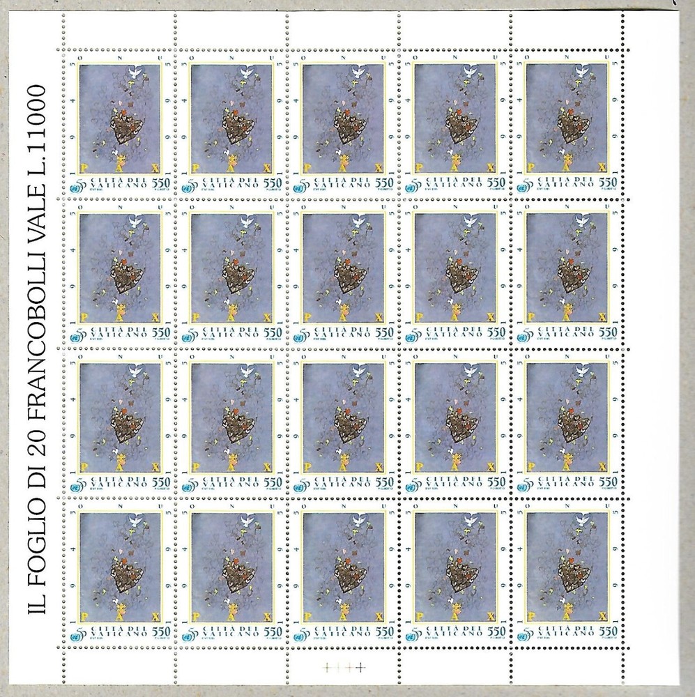 (FS297) Vatican Full sheets 1995 UNO MNH