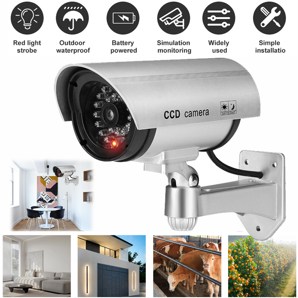 Flash LED Light Fake Dummy Camera Night Security Surveillance CCTV For Outdoor