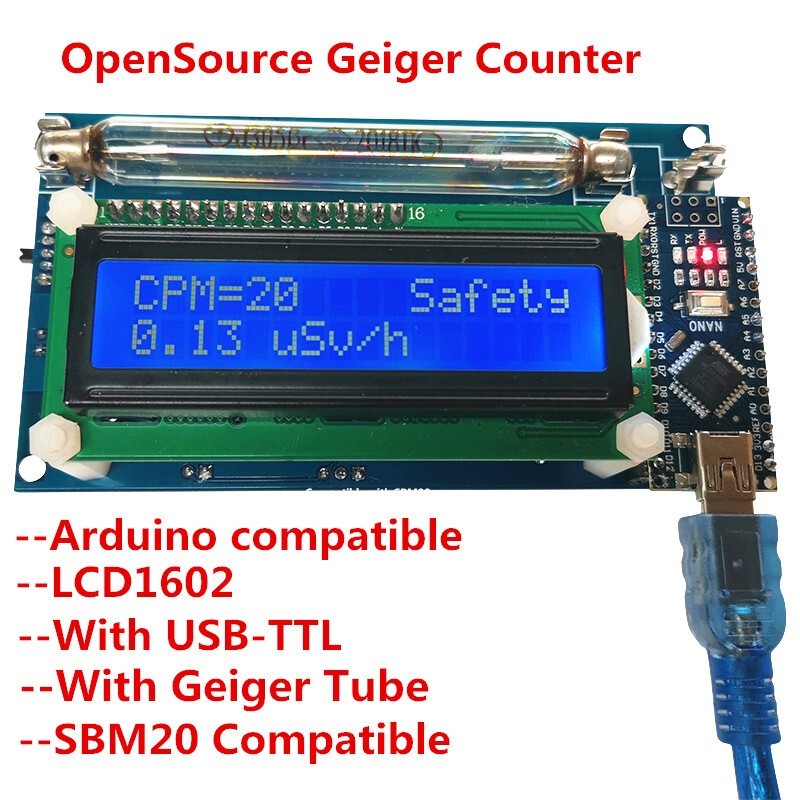 Geiger Counter Radiation Detector DIY Module with LCD Display Assembled
