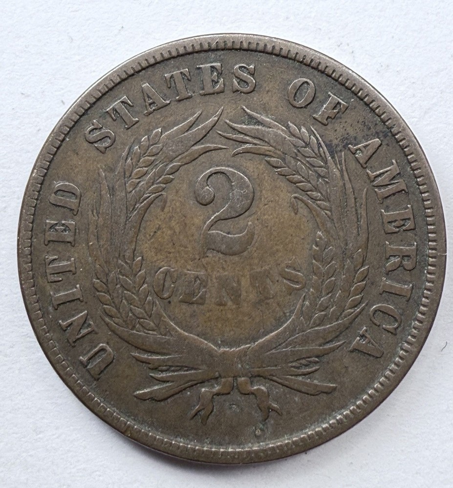 1868 2 Cent Piece FINE Details, Nice Original US Type Coin