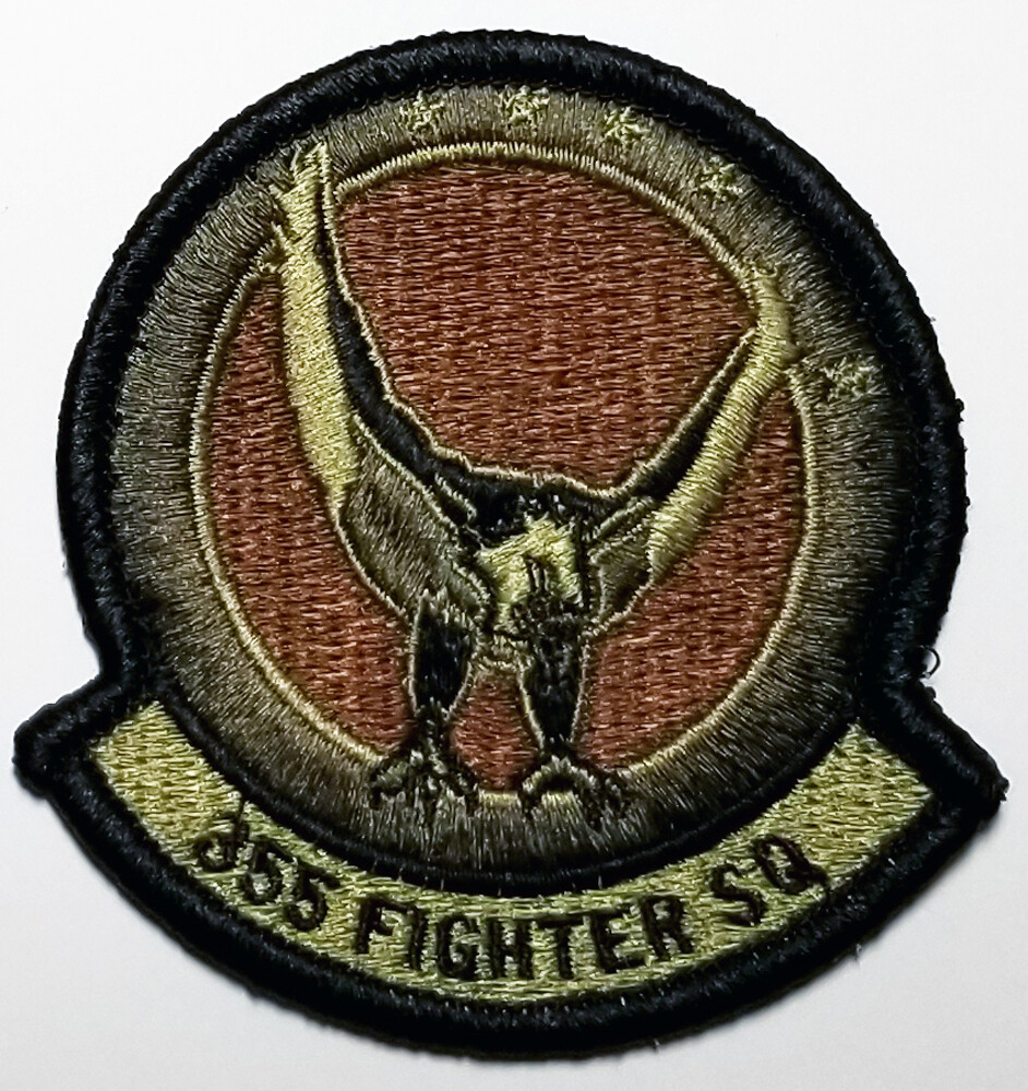 US Air Force 355th Fighter Squadron Subdued Hook Back Patch