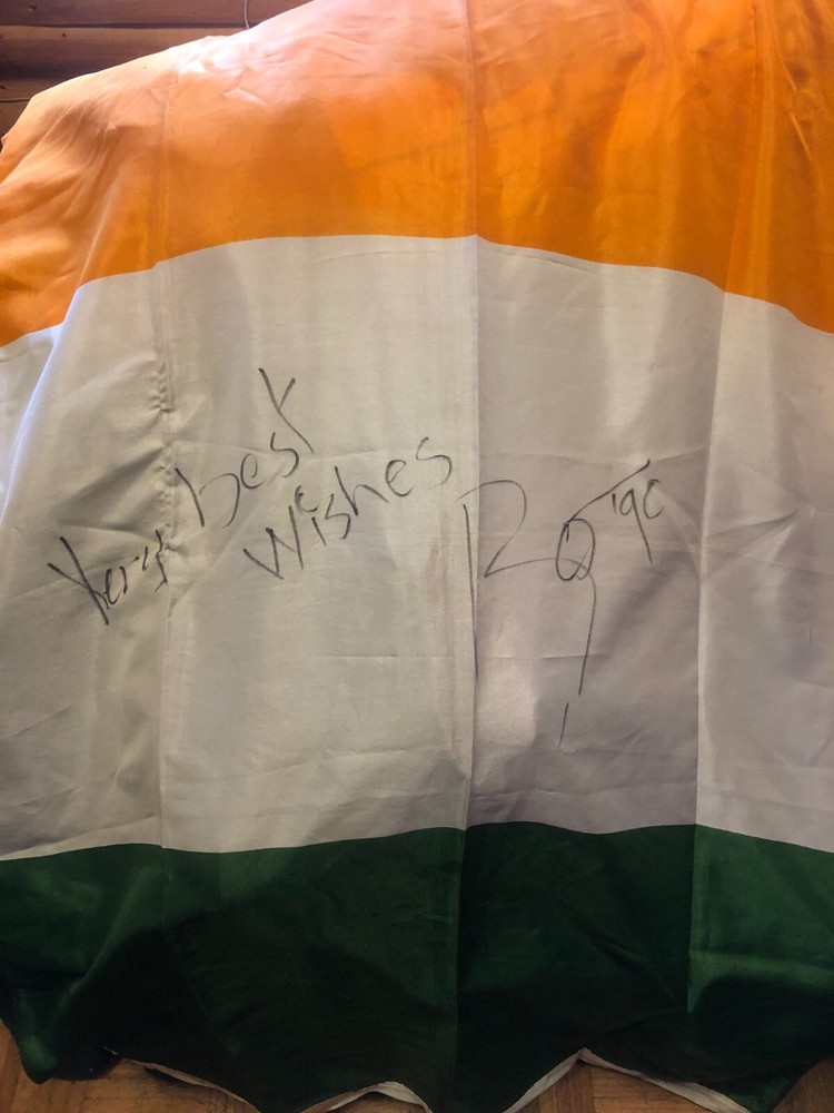 Authentic One Original Irish Flag signed by David Bowie in 1990