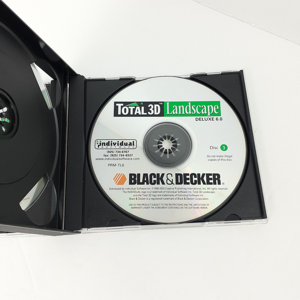 Total 3D Landscape Deluxe 6.0 software PC CD 3-Disc Set Guide 2003 Win XP/98