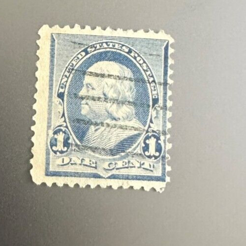 1890-93 Gray Blue 1 Cent Benjamin Franklin #219 (GG)