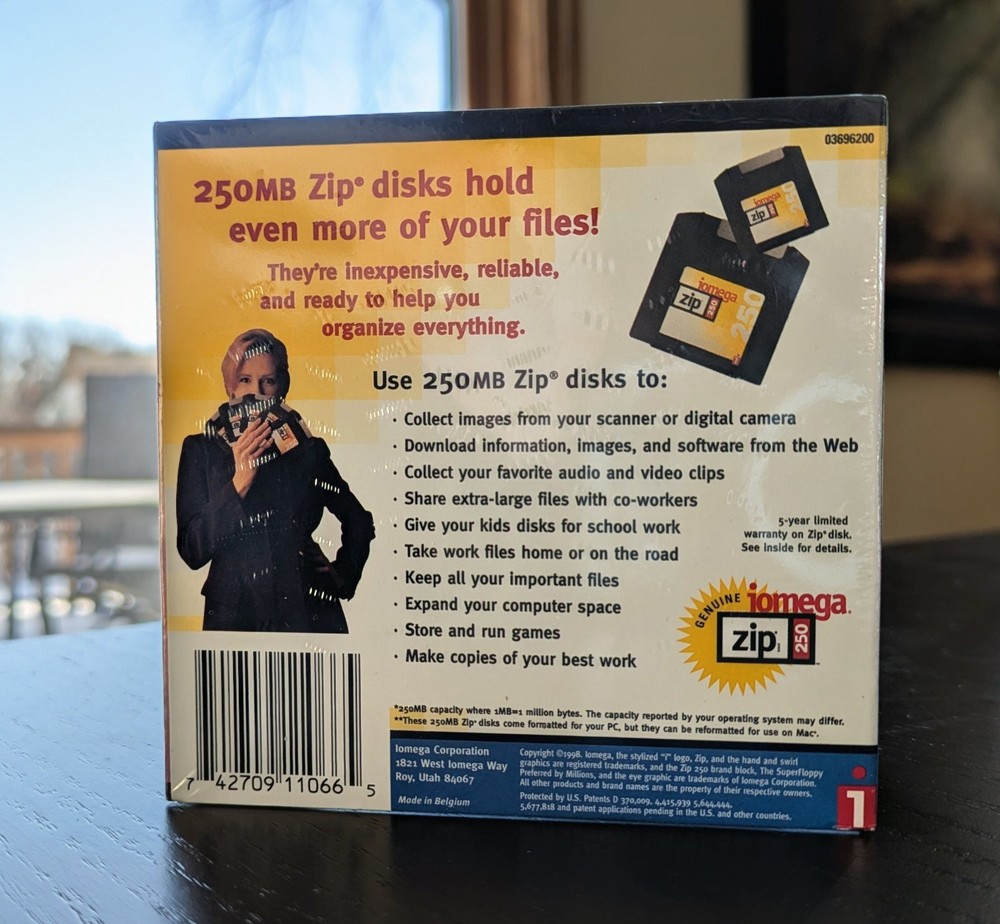 iOmega Zip 250MB Zip Disks 4-Pack *Unopened*