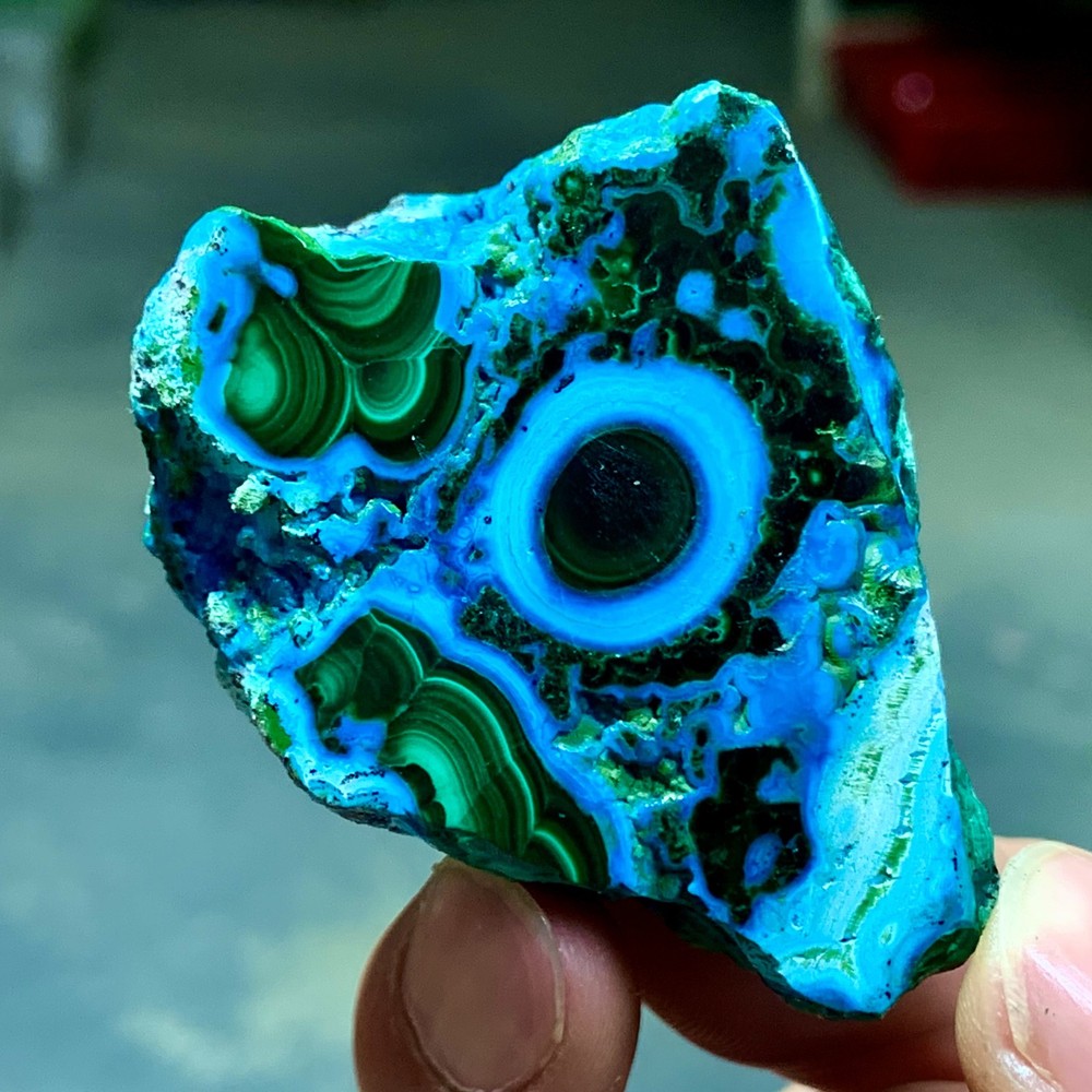 59G Natural Chrysocolla/Malachite transparent cluster rough mineral sample