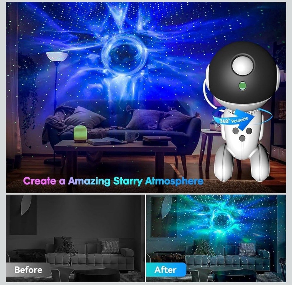 Robot Galaxy Lights Projector, APP Control Star Projector Nebula