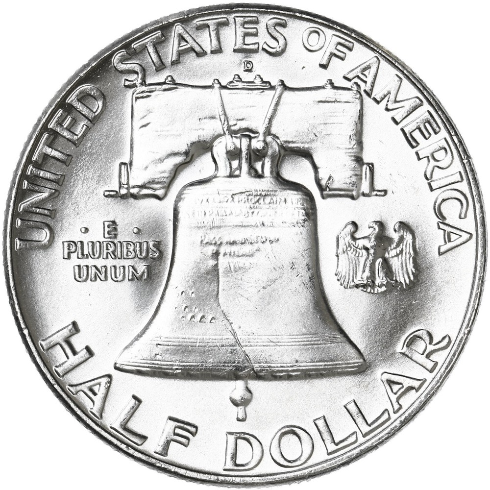 1961 D Franklin Half Dollar 90% Silver BU