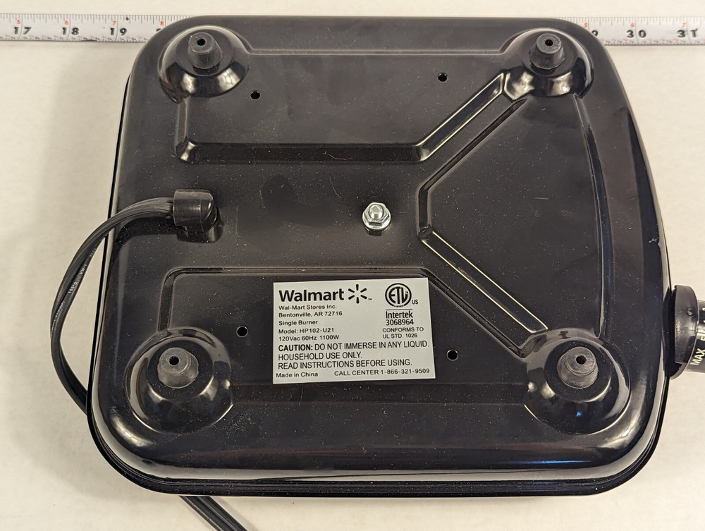 Mainstays Black Single Burner with Adjustable Temperature Control