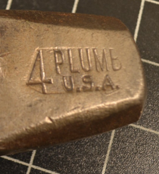 PLUMB - 4# - DRILLING HAMMER HEAD - MINT CONDITION