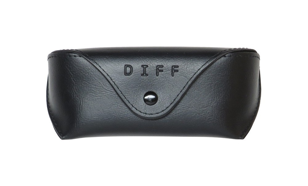 DIFF SMALL BLACK COLOR FAUX LEATHER SOFT CARRYING CASE FOR SUNGLASSES / FRAMES
