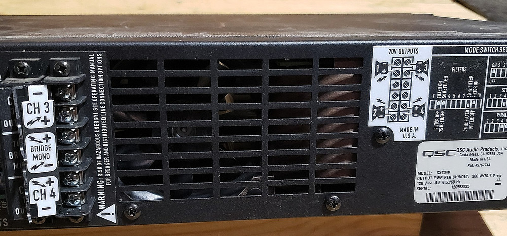 QSC CX-204V 4 channel power amp CX204V