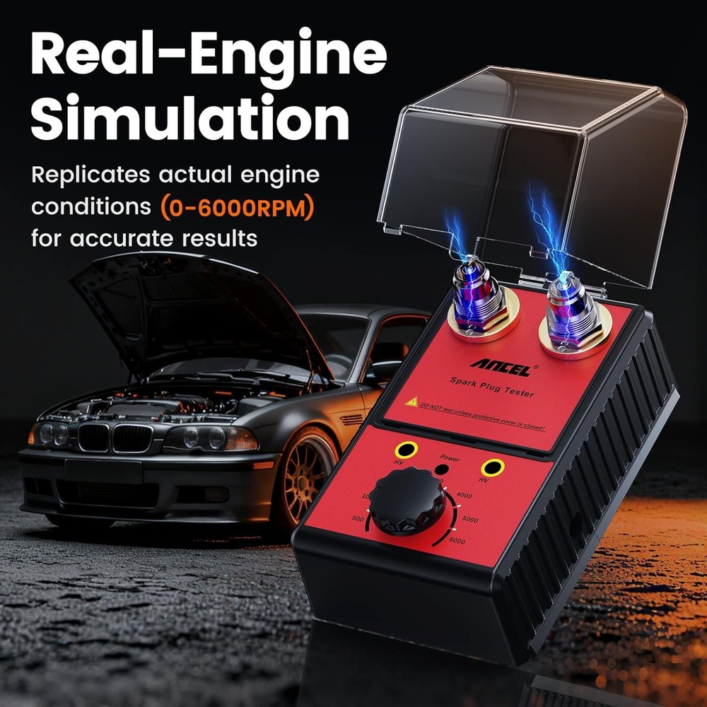 Dual Hole 12V Ancel Spark Plug Tester Ignition Plug Analyzer Diagnostic Detector