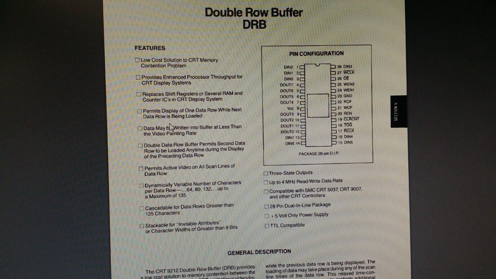 (1 PC) CRT9212 SMC Buffer Amplifier, MOS, DIP28