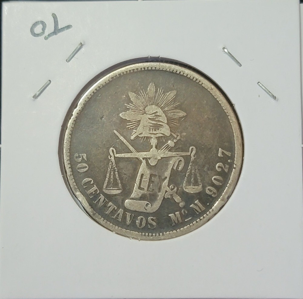Mexico 1872 50 Centavos MoM