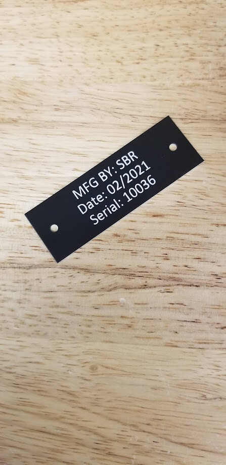 Laser Engraved Aluminum Identification plates