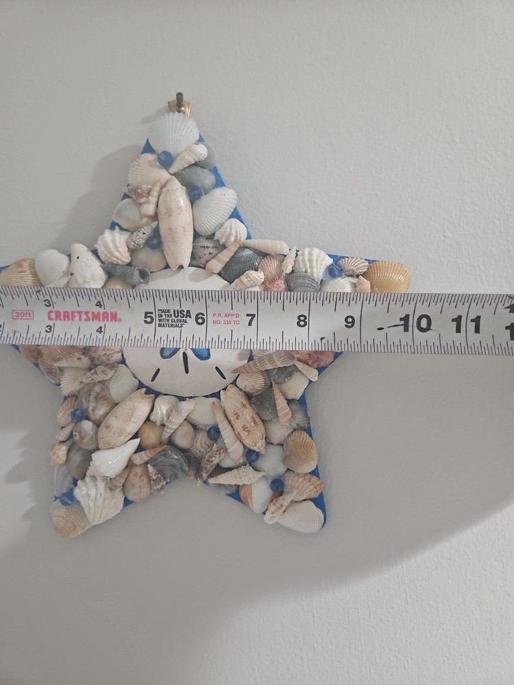 Handmade Coastal Seashell Star Wall Hanger