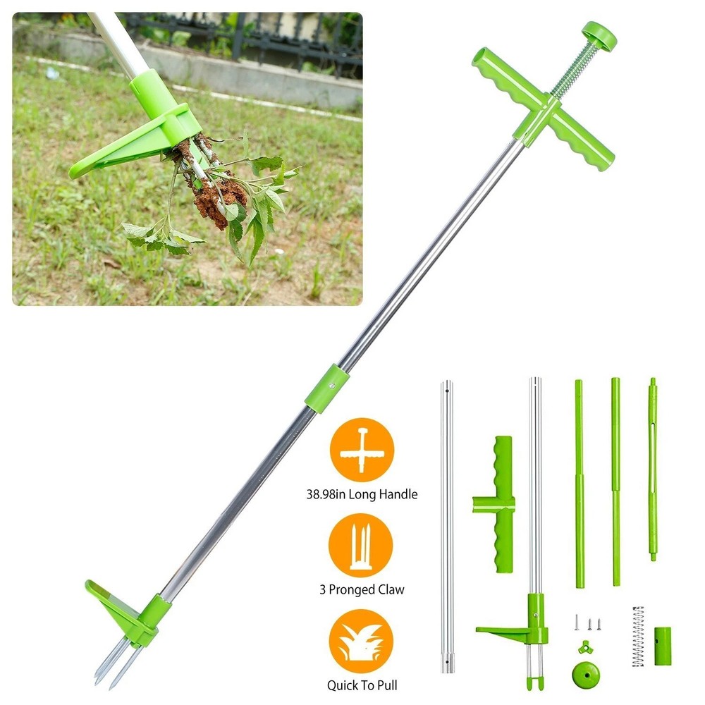 Weeder Root Remover Outdoor Long Handle Killer Weed Puller Removable Stand Up