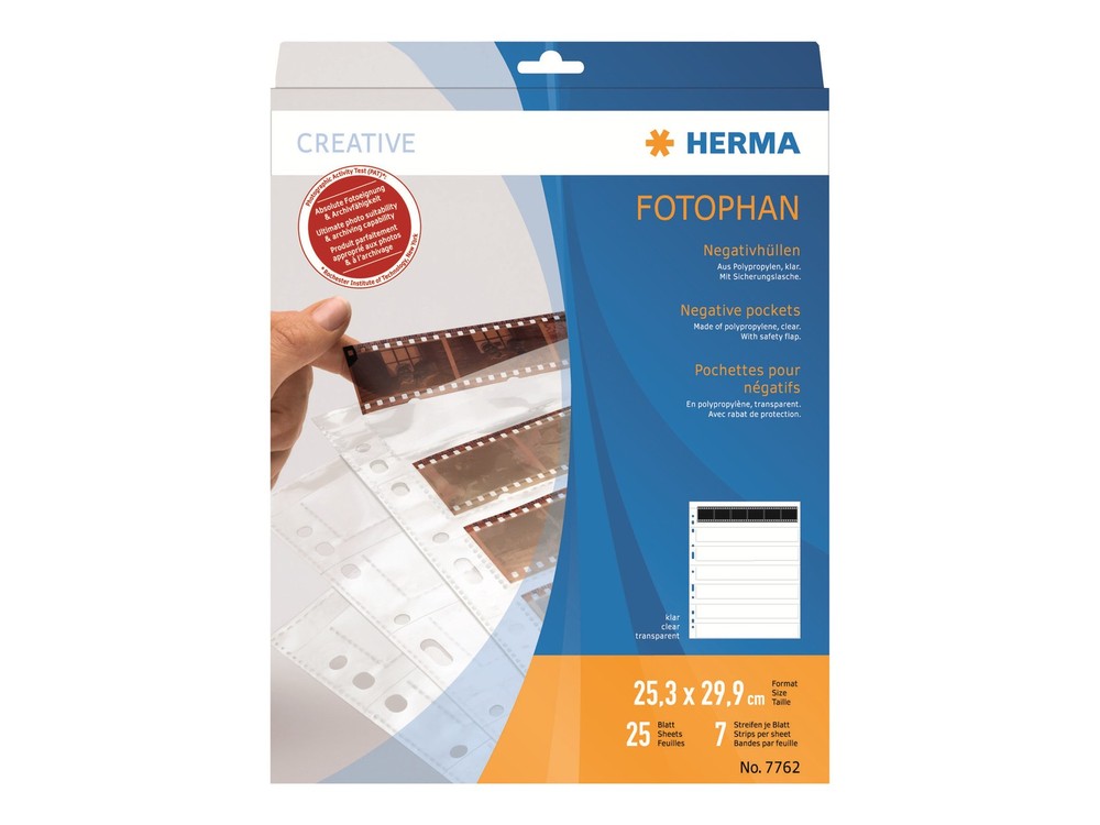 HERMA 7762 Transparent Polypropylene (PP) Negative Storage Page