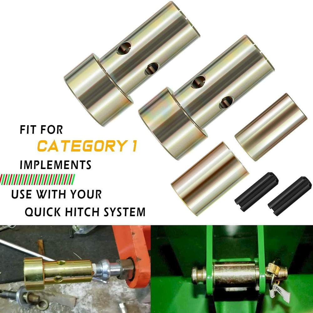 2Set Quick Hitch Bushing Kit TK95029 for Category 1 3-Point Hitch Tractors